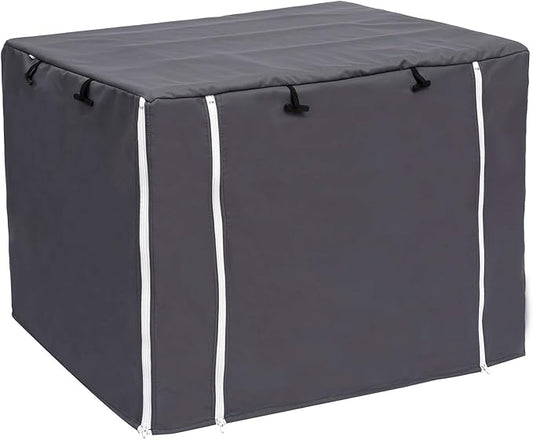 Geyecete Dog Crate Cover - Dog cage Covers Universal Fit for 24-48Inch Wire Dog cage, Lightweight Polyester Fabric, Breathable Double Door Dog Cage Cover-Gray-42 Inch