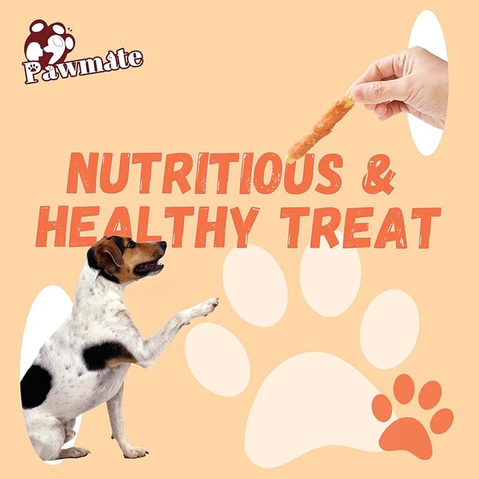 Dog Treats Pumpkin Biscuits Chicken Wrapped, Low Fat Healthy Chewy Training Treats for Small Medium Large Dogs