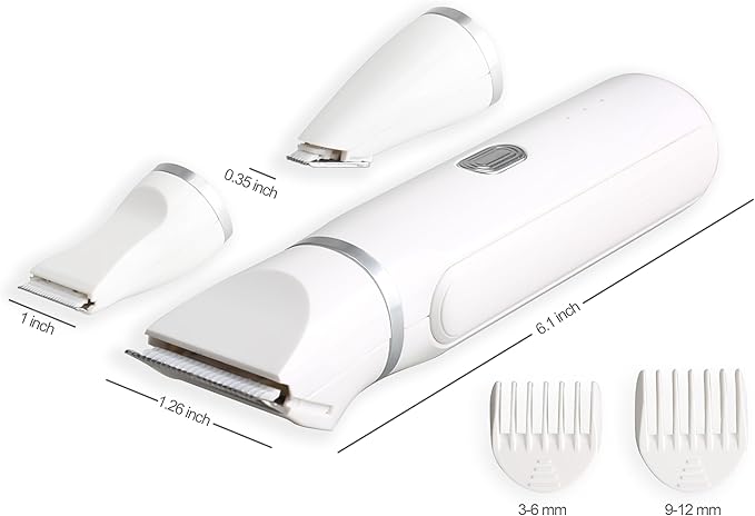 4 in 1 Mini Pet Hair Trimmer, Waterproof Design, 4 Grooming Heads Set, Anti-Mistake Switch, Cordless & Rechargeable, Suitable for Cats and Small Dogs