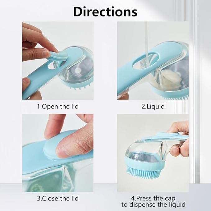 Pet Bath Brush, Dog Bath Brush, Cat Bath Brush, Dog Bath Supplies, Cat Grooming Supplies, Dog Grooming Supplies, Pet Shampoo Dispenses Designed Pet Brush, Pet Bath Massage Brush