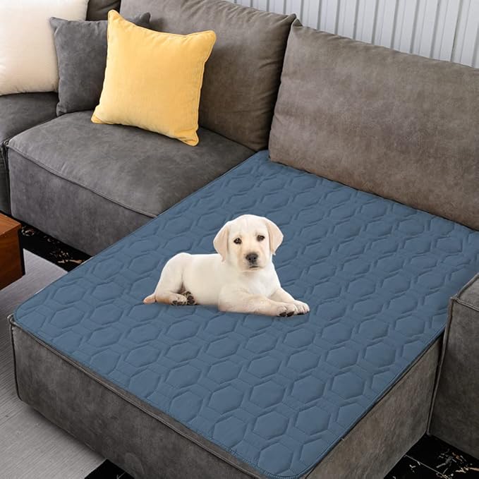 Waterproof and Non-Slip Dog Bed Cover and Pet Blanket Sofa Pet Bed Mat ，car Incontinence Mattress Protectors Furniture Couch Cover for Most Cats Dogs,Pets（82x102- Navy Blue）