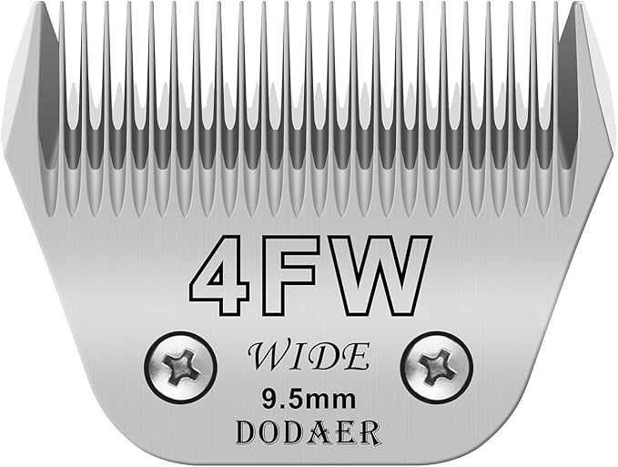 Professional Detachable Pet Dog Grooming Blades-Size 4FW Dog Grooming Wide Blade,Cutting Length 3/8",Compatible with Andi-s,Oster A5,Wahl km10 Clippers