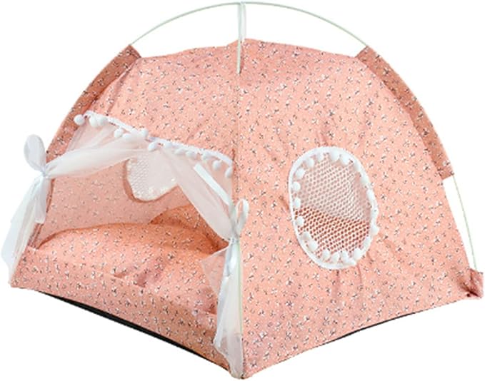 Indoor Pet Tent, Cute Dog Tent House, Washable, Removable for All Seasons (Pink)