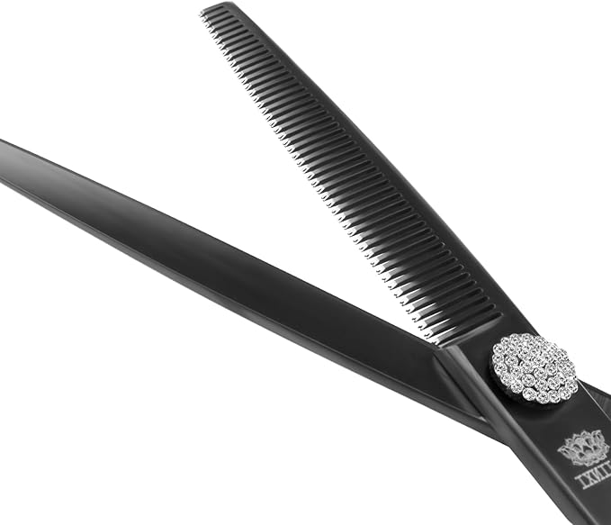 7” Dog Grooming Thinning Scissors – Professional Pet Shears for Dogs & Cats, Sharp 440C Stainless Steel Blades, Precise Texturizing & Blending for Groomers
