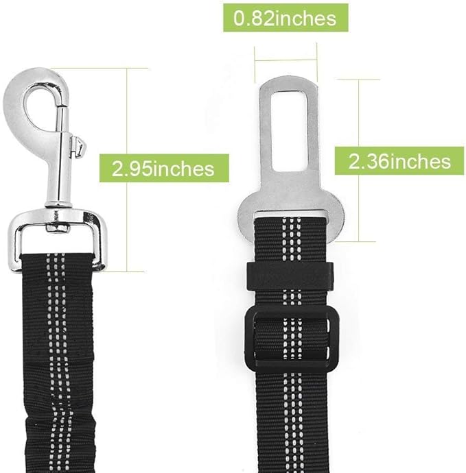 SlowTon Dog Seat Belt Harness for Car, Dog Car Harness Adjustable Mesh Breathable & Dog Seatbelt Safety Tether with Elastic Bungee for Small Medium Large Pets(Blue, Single Clip, S)