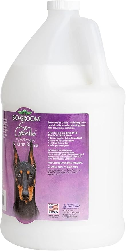 Bio-Groom So-Gentle Hypoallergenic Dog Conditioner – Tearless, Cat & Dog Bathing Supplies, Puppy Wash for Gentle Skin, Cruelty-Free, Made in USA, Tear-Free Dog Products – 1 Gallon