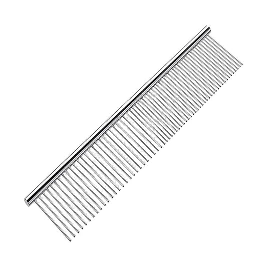 YINGFAN Dog Comb, Stainless Steel Dematting Comb for Dogs and Cats, Metal Dog Comb Removes for Knots and Tangled Hair (7.5 inches)