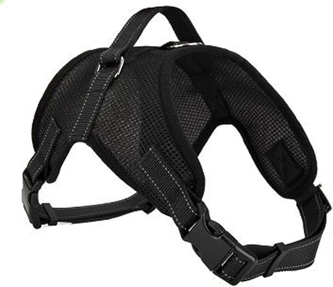 No Pull Reflective Adjustable Dog Harness with Handle- Comfortable Soft All Weather Mesh, Easy On Puppy Harness for Small Medium and Large Dogs (Black) XX-Small