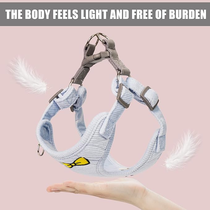 No Pull Dog Harness with Leash Pet Soft Vest Harness and Leash Set Dog Cat No Choke Escape Proof Harness Reflective Step in Harness for Small Medium Dogs Cats (Baby Blue, Large)