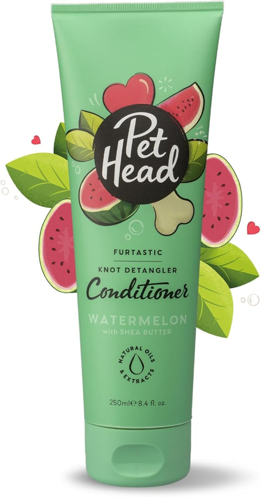 Pet Head Furtastic Dog Conditioner | Watermelon Scent | Dog Conditioner for Smelly Dogs | Knot Detangler | Care for Long Tangly Curls & Coats | Gentle Formula for Puppies | Made in USA | 8.4 fl. oz.