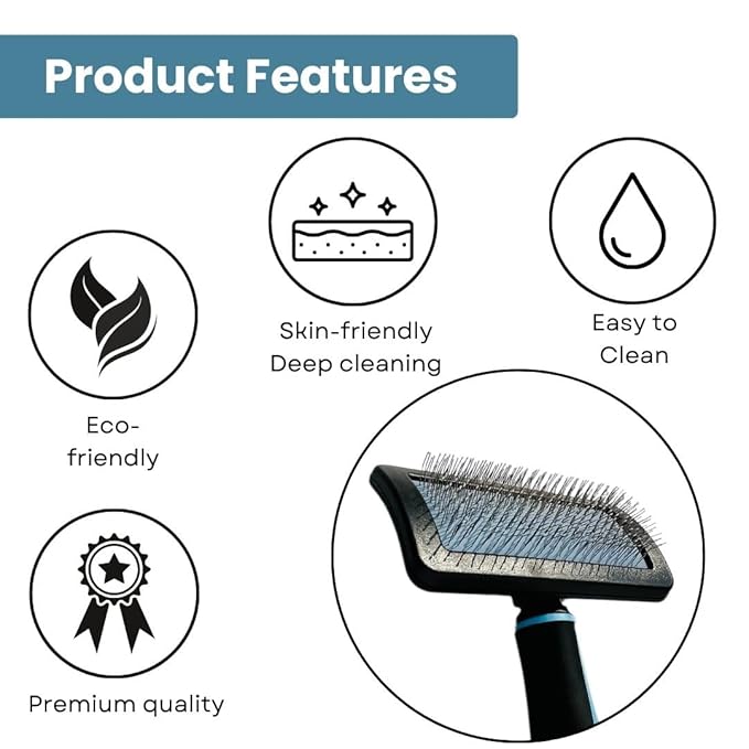 Dog Slicker Brush for Dogs, Perfect for (Goldendoodles, Labradoodles, Poodles), Groom Like a Professional, Fluff Detangle Style - Removes Loose Fur, Tangles and Undercoat (Small)