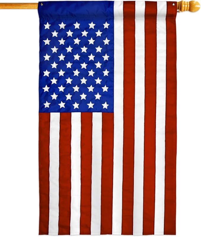 Breeze Decor Patriotic Pembroke Welsh Corgi House Flag-Pack Dog Puppy Spoiled Paw Canine Fur Pet Nature Farm Animal Creature Applique Banner Small Garden Yard Gift Double-Sided, Made in USA