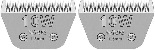 Wide Blades for Dog Grooming Blades Compatible with Andis,Oster A5,Wahl km10 Dog Clippers Stainless Steel Blades Blades for Animal Dog,Cat,Horse, (#10W(1.5mm)/2PCS)