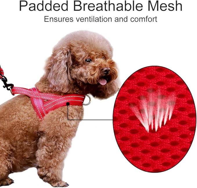 Plutus Pet No Pull Dog Harness with Breathable Mesh Padded, Adjustable Reflective Escape Proof Dog Harness, Quick Fit Dog Vest Harness for Small Medium Large Dogs(XL, Red)
