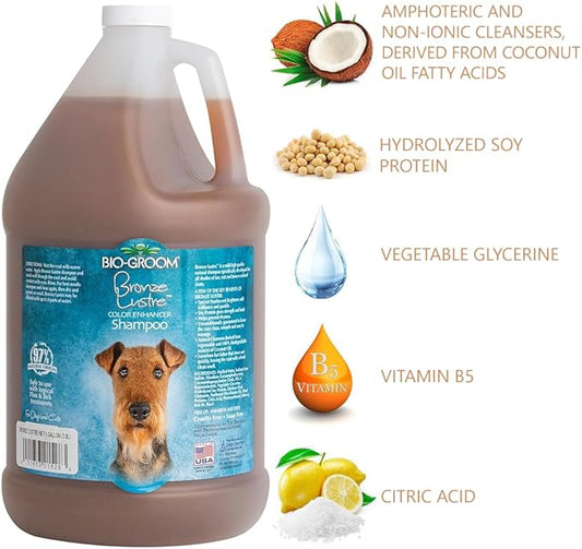 Bio-Groom Bronze Lustre Enhancer Pet Shampoo, 1-Gallon
