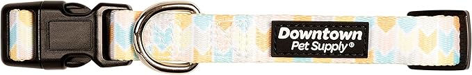 Downtown Pet Supply - Best, Cute & Fancy Dog Collar - Lightweight Adjustable Dog Collar with Quick Buckle & D-Ring - Hand Wash Safe - Chevron - M - Medium Dog Collar