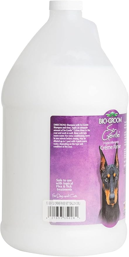 Bio-Groom So-Gentle Hypoallergenic Dog Conditioner – Tearless, Cat & Dog Bathing Supplies, Puppy Wash for Gentle Skin, Cruelty-Free, Made in USA, Tear-Free Dog Products – 1 Gallon