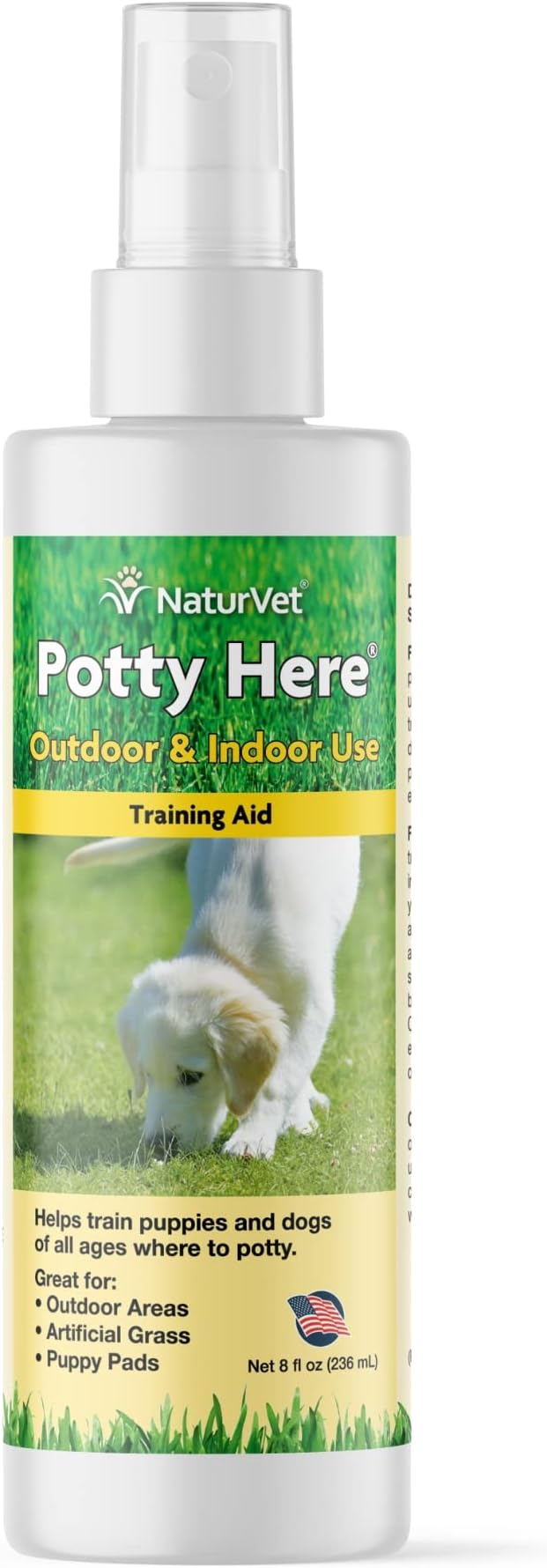 NaturVet – Potty Here Training Aid Spray | Attractive Scent Helps Train Puppies & Dogs Where to Potty | Formulated for Indoor & Outdoor Use | 8 oz