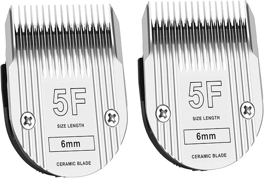 Detachable Pet Dog Grooming Clipper Ceramic Blade,Compatible with Whal Arco, Bravura, Chromado, Creativa, Figura & Motion - Pet, Dog & Horse Clippers,Size 5F Cut Length 1/4"(6mm)