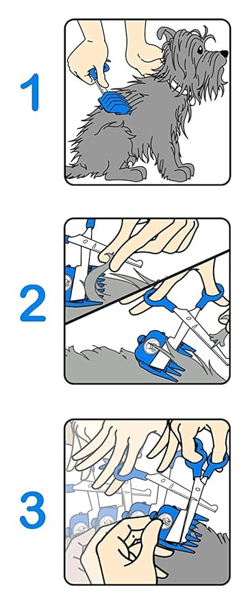 SCAREDY CUT Silent Pet Grooming Kit for Dog, Cat and All Pet Grooming - A Quiet Alternative to Electric Clippers for Sensitive Pets (Left-Handed Blue)