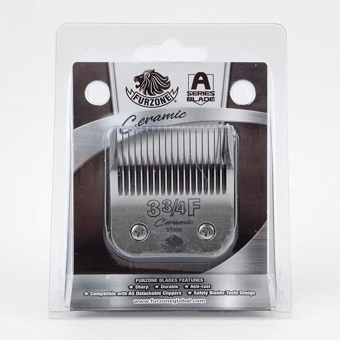Detachable Ceramic Blade - Size 3 3/4F Blade 1/2", Made of High-Tech Ceramic Materials, Compatible with Most Andis, Oster, Wahl A5 Clippers