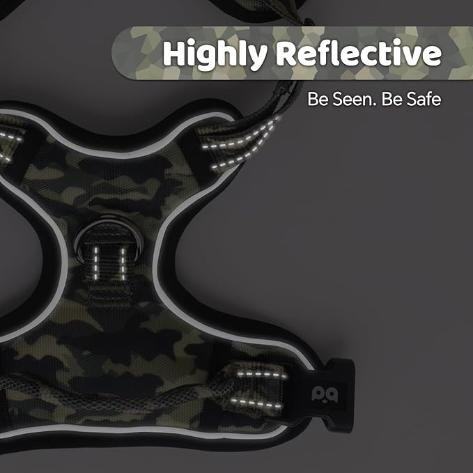 QQPETS No Pull Dog Harness with 2 Leash Clips，Adjustable Soft Padded Dog Vest, Reflective Outdoor Pet Oxford Vest with Easy Control Handle for Small to Large Dogs Walking Training