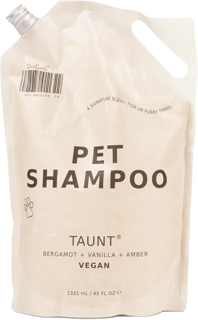 DedCool Pet Shampoo (01 Taunt, 16.9 oz) Tear-Free, for Sensitive Skin, Hypoallergenic, Dry Skin & Itch Relief, Deodorizing Shampoo & Conditioner for Dogs & Cats, Vegan, Clean, Non-Toxic