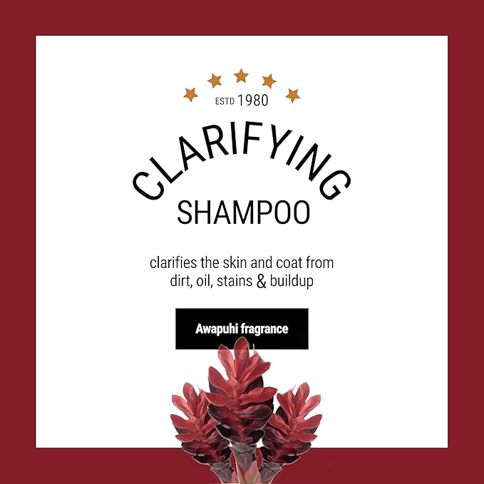 Clarifying Dog Shampoo, 16 oz - Natural Ingredients, Brightening, Removes Stains and Dirt, Brightens All Coat Colors, Professional Grade Grooming Shampoo, Bulk Concentrated