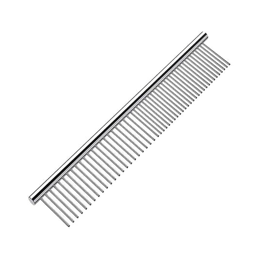 YINGFAN Dog Comb, Stainless Steel Dematting Comb for Dogs and Cats, Metal Dog Comb Removes for Knots and Tangled Hair (6.3 inches)