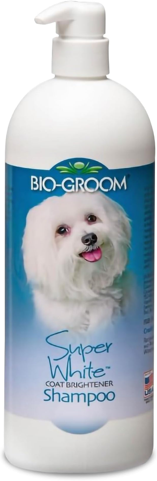 Bio-Groom Super White Dog Shampoo – Whitening Pet Shampoo, Dog Bathing Supplies, Puppy Wash, Dog Grooming Supplies, Cruelty-Free, Made in USA, Coat Brightener Shampoo – 32 fl oz 1-Pack