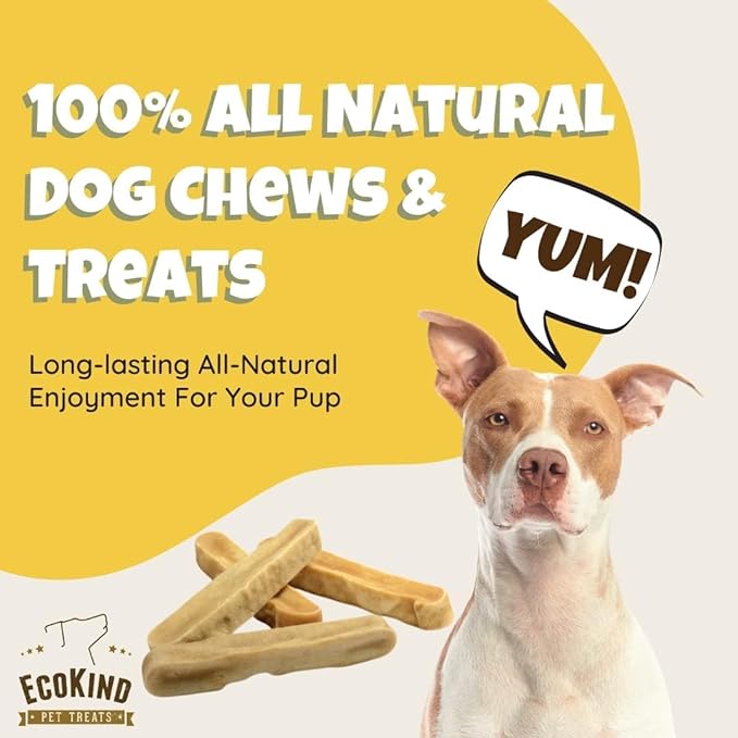 EcoKind Premium Gold Yak Cheese Himalayan Dog Chews, Dog Treats Large Breed, All Natural, High Protein Dog Chew, Bacon, Large - 12+ Chews (3 lbs)