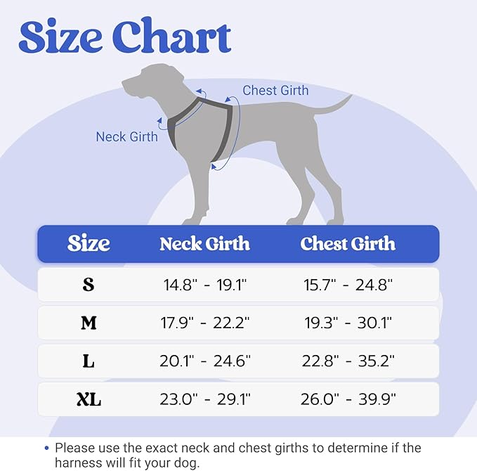 rabbitgoo Dog Harness for Large Dogs, No Pull Pet Harness with Soft Padded Handle, Adjustable Reflective Vest with 3 Buckles, Easy Walking Harness with 2 Leash Clips, Blue, M