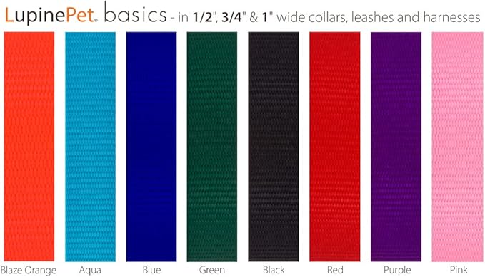 LupinePet Basics 1" Black 16-28" Adjustable Collar for Large Dogs