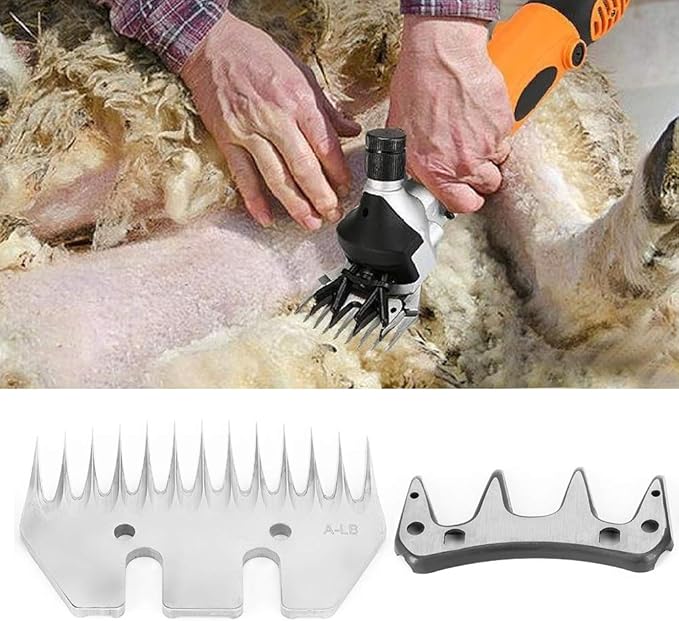 Sheep Shears Blades, Stainless Steel Sheep Clippers Blade Replacement Shearing Combs and Cutters for Goats Clipper(13 Tooth Straight Blade (+ Swing Blade))