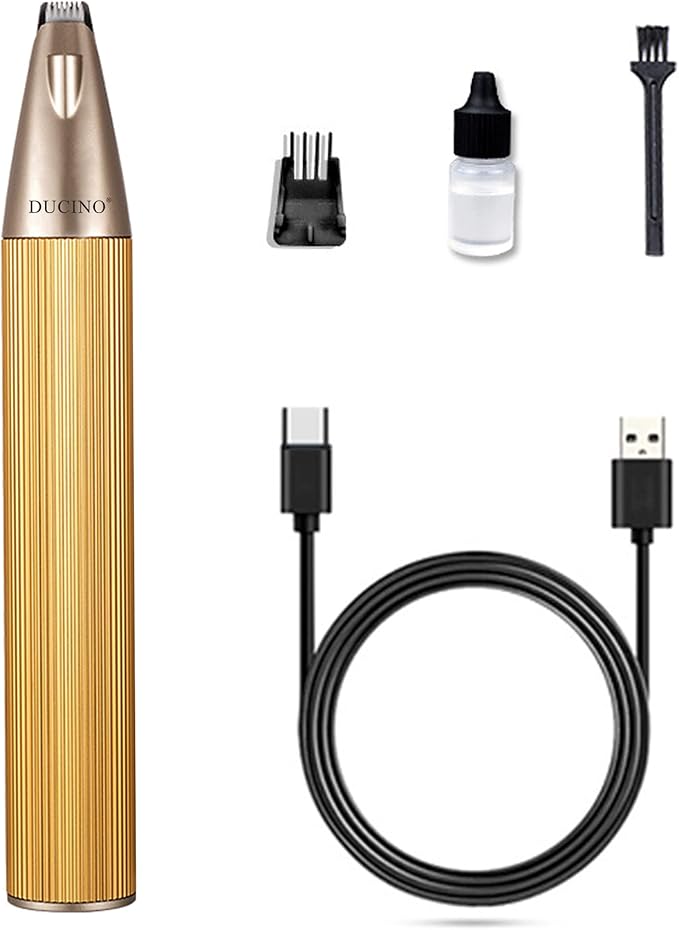 Dog Clippers and Paw Trimmer Kit, Pomeranian Corgi Low Noise Cordless Dog Clippers for Grooming Pet Hair Trimmers for Small Cats Animals, with LED, USB Rechargeable Professional Pet Grooming Kit