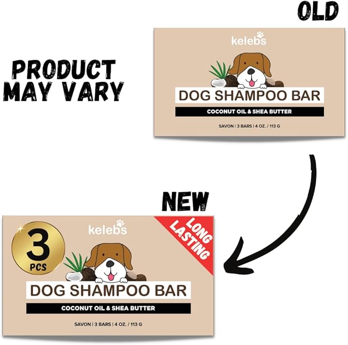 Deshedding Dog Shampoo Bar for Shedding Control, Natural Ingredients with Coconut Oil & Shea Butter | No Plastic Waste, Vegan, 3 Bars