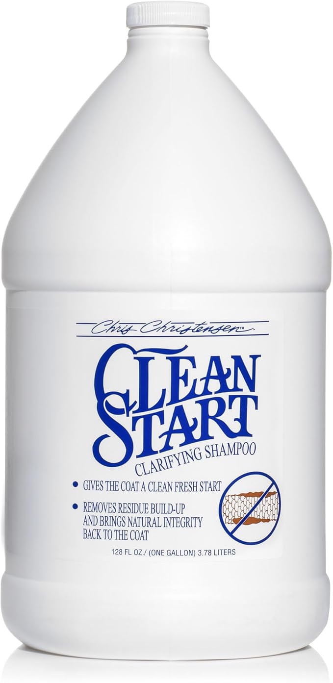 Chris Christensen Clean Start Dog Shampoo, Groom Like a Professional, Pro-Vitamin Deep Cleansing Formula, Preserves Natural Oils, Removes Build Up from Other conditioners, All Coat Types, Made in USA