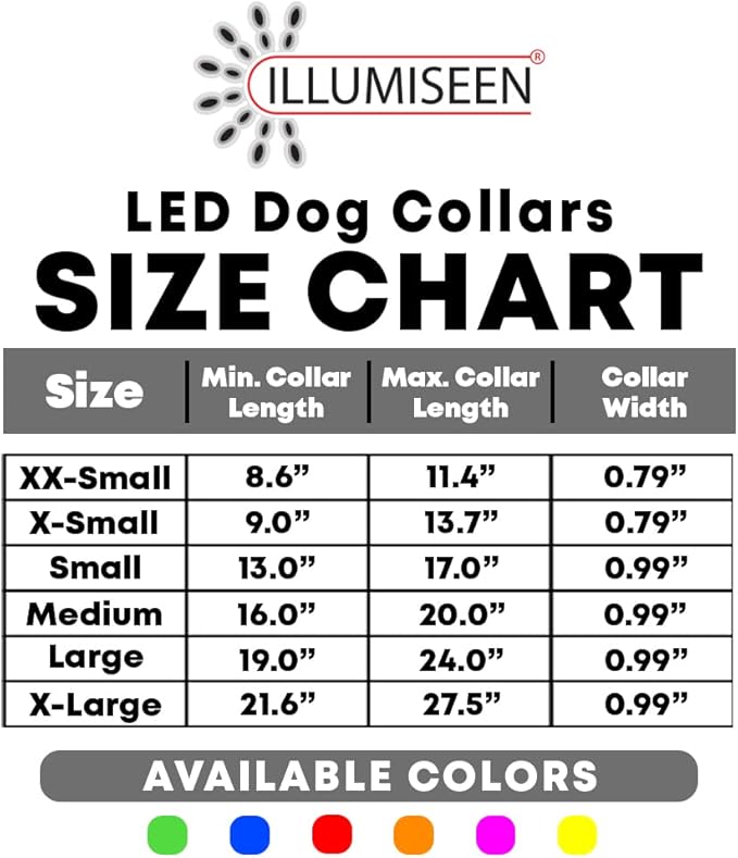 ILLUMISEEN LED Dog Collar USB Rechargeable - Bright & High Visibility Lighted Glow Collar for Pet Night Walking - Weatherproof, in 6 Colors & 6 Sizes (Yellow Large)