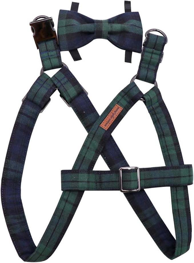 Unique style paws Dog Harness Adjustable Harnesses Durable Hardware with Comfortable Bowtie for Small Medium Large Dogs