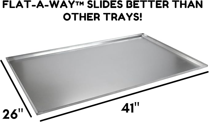 Red Hound Auto Metal Replacement Tray for Dog Crate 41 x 26 x 1 Inches Flat-A-Way Heavy Duty Galvanized Steel Chew Proof Kennel Cage Pan Leakproof Liner Compatible with Midwest iCrate, New World More