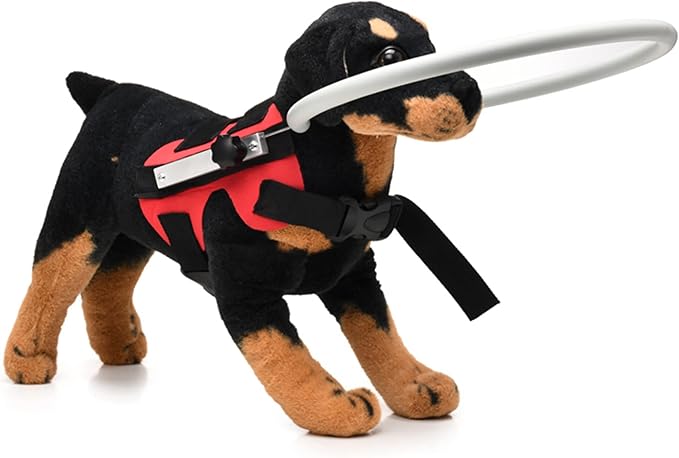 GabeFish Ring Harness for Blind Dog, Adjustable Blind Dog Ring, Blind Dog Accessories, Bumper Guards for Blind Dogs Red Medium
