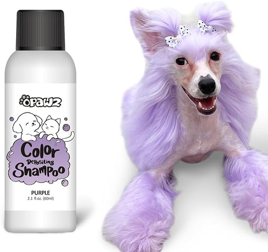 OPAWZ Color Depositing Shampoo for Dogs, Semi-Permanent Dog Hair Dye, Non-Toxic Colorwash (Purple, 2.1 fl.oz / 60mL)