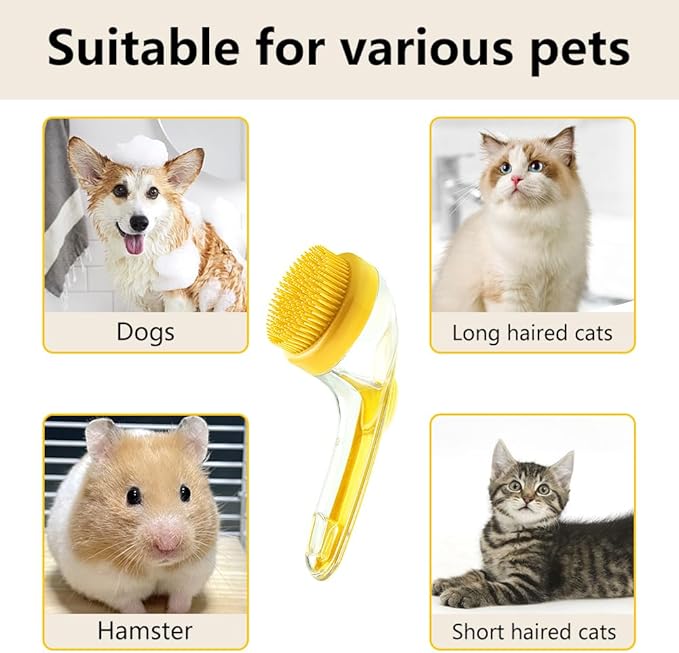 Pet Bath Brush, Dog Bath Brush, Cat Bath Brush, Dog Bath Supplies, Cat Grooming Supplies, Dog Grooming Supplies, Pet Shampoo Dispenses Designed Pet Brush, Pet Bath Massage Brush