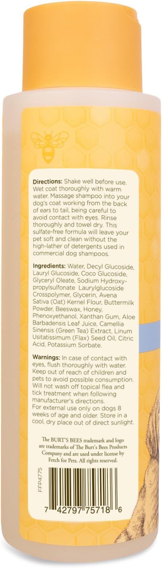 Burt's Bees for Pets Tearless Puppy 2-in-1 Shampoo and Conditioner with Buttermilk and Linseed Oil, 2pk, 95% Natural Origin Formulas, Best Gentle Shampoo for Puppies - Tear Free, 16 oz - 2 Pack
