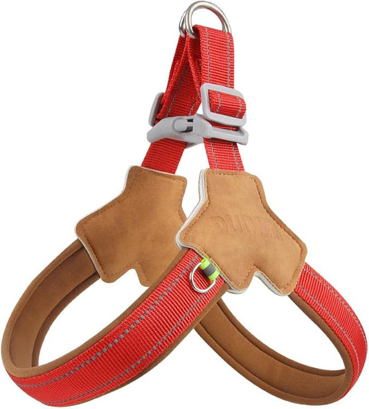 Dog Harness Y-Shaped Harness Breathable Heat Dissipation Easy to Wear Night Reflective Signs for Small and Large Dogs to Wear (Bright Red,S Bust 13in-18in)