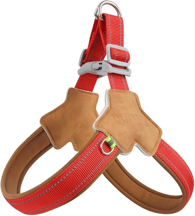 Dog Harness Y-Shaped Harness Breathable Heat Dissipation Easy to Wear Night Reflective Signs for Small and Large Dogs to Wear (Bright Red,XL Bust 24in-28in)