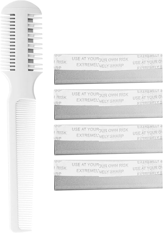 Dog Hair Cutter, Pet Hair Trimmer, 2 in 1 Trimming Grooming Hair Cutter Comb Manual Dog Hair Trimmer Comb Pet Grooming Comb with Replacement Blade for Dog Cat Pet