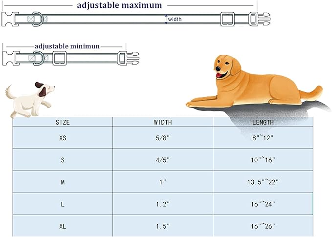 Lionheart glory Premium Dog Collars Fall Dog Collar, Heavy Duty Adjustable Dog Collar for Small Dogs Maple Leaf Dog Collar