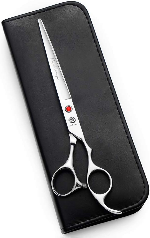 Purple Dragon 4“/5"/5.5"/6"/6.5"/7"/7.5"/8"/9"/10" Sharp Edge Salon Hair Cutting Shears - Pet/Dog Grooming Scissors with Bag - Perfect for Barber or Pet Groomer