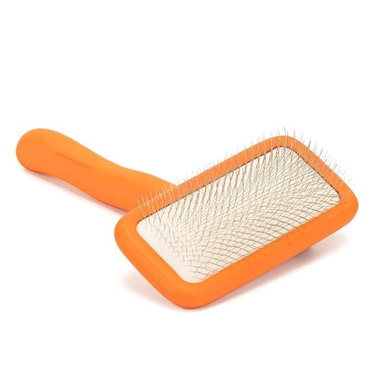 GOODSDECO Pet Slicker Brush - Dog Brush with Soft Tips, Grooming Brush for Dog Cat Pet, Self Cleaning Slicker Brush, Dematting Shedding Fur Hair (Soft Tips)